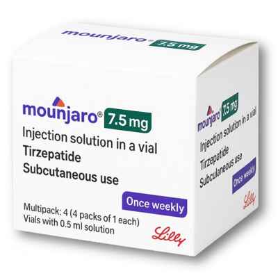 MOUNJARO 7.5 MG / 0.5 ML ( TIRZEPATIDE ) FOR SUBCUTANEOUS INJECTION 4 VIALS